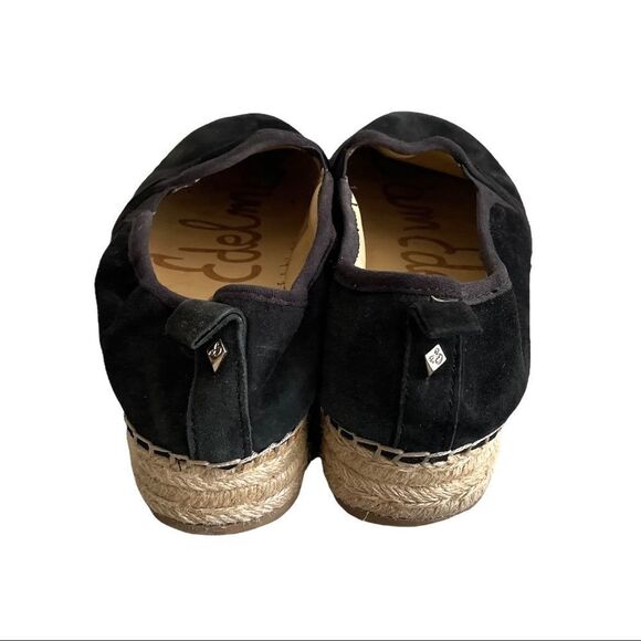 SAM EDELMAN Carrin Black Suede Platform Espadrilles Slip On Sandals 8 - Picture 4 of 11